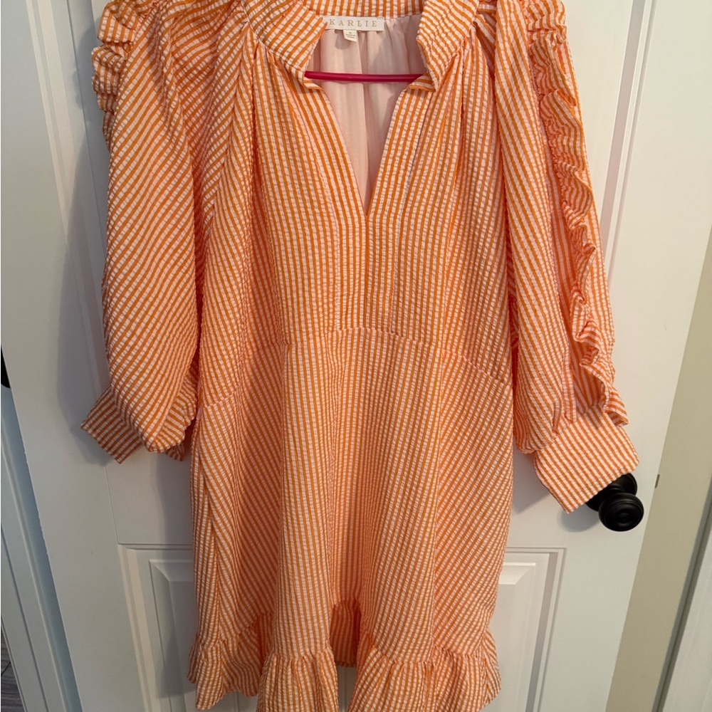 Zara Orange Striped Dress